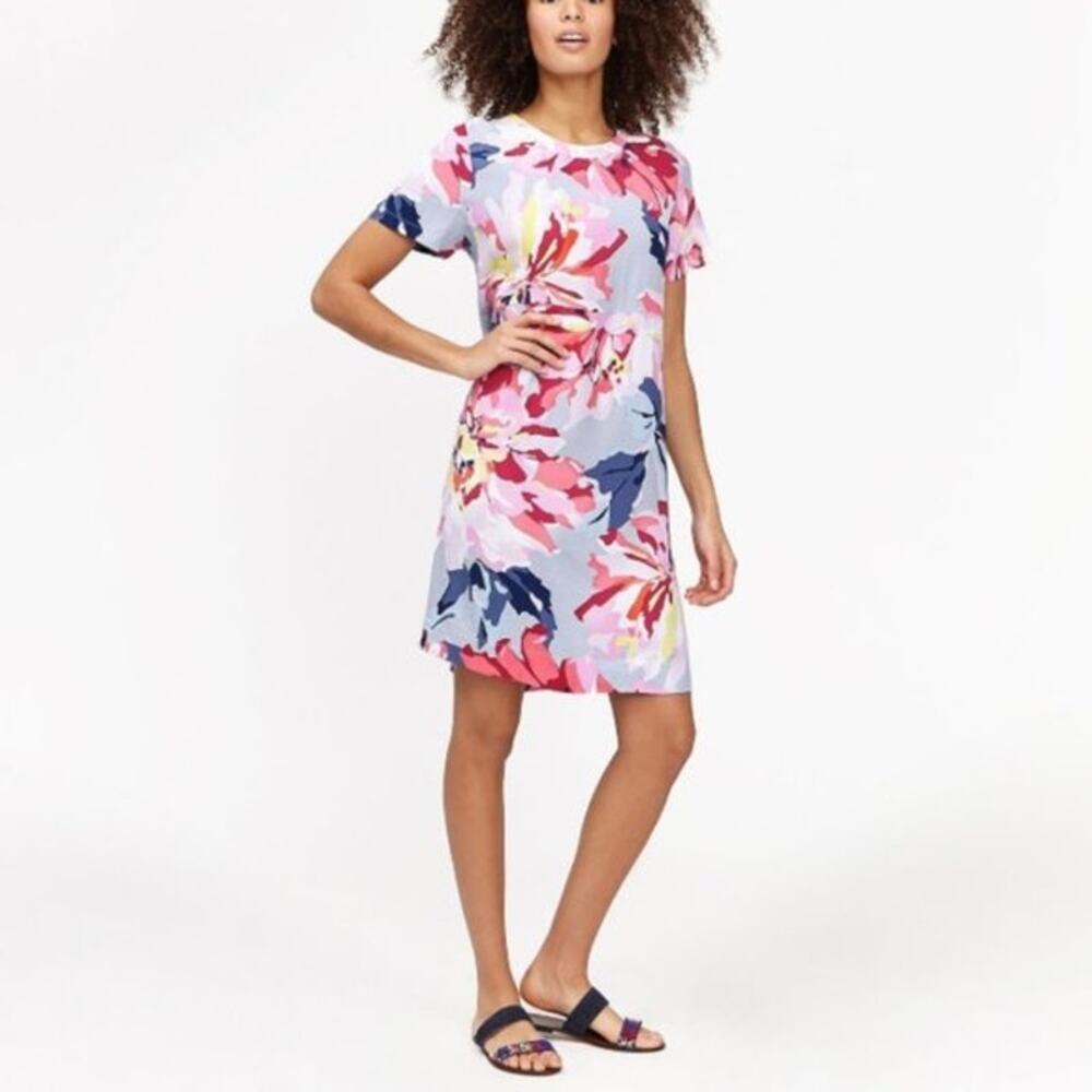 Joules Krista Bold Colorful Floral Print Knee Length Spring Summer Shift Dress